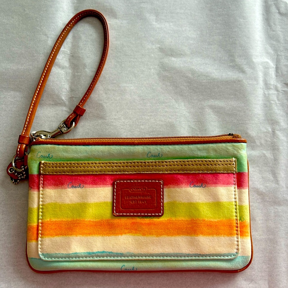 Coach watercolor wristlet